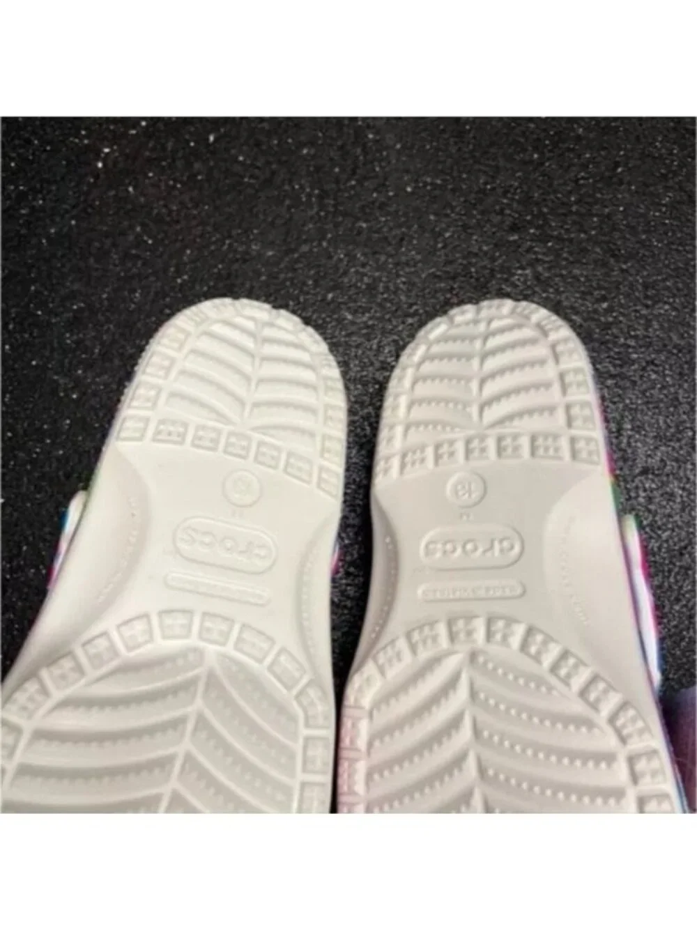 Crocs Sandals Clog Shoes Men's 13 Pink Rainbow Solarized Classic All over 062026 - Picture 6 of 9